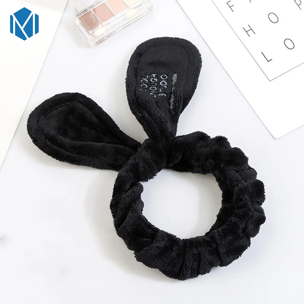 M MISM коралловый флис письмо OMG головные повязки с бантиком для женщин девочек мыть лицо эластичная чалма лента для волос Макияж Аксессуары для волос