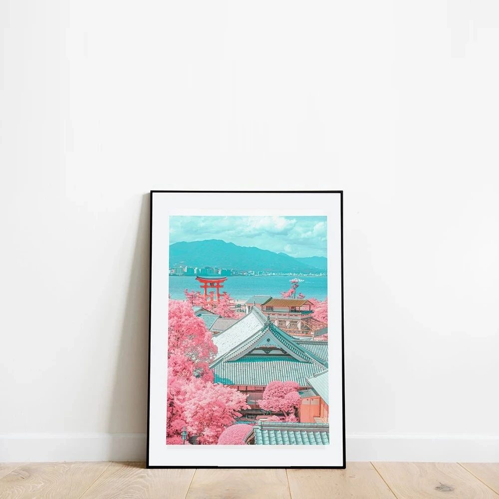 

HD Prints Miyajima Island Canvas Painting Home Decor Wall Art Japan Scenery Poster Modular Building Flower Tree Pictures Bedroom