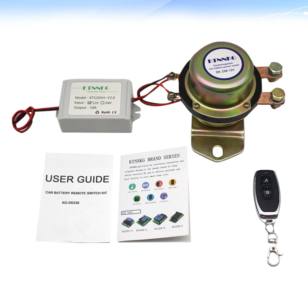 

Car Electromagnetic Power Main Switch 12V Large Truck Power Supply Leakage Power Off Switch with 50m Remote Contr