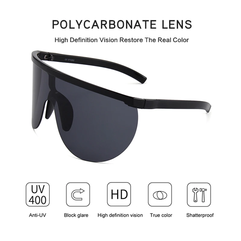 Очки солнцезащитные унисекс большого размера с защитой от ветра | Аксессуары для