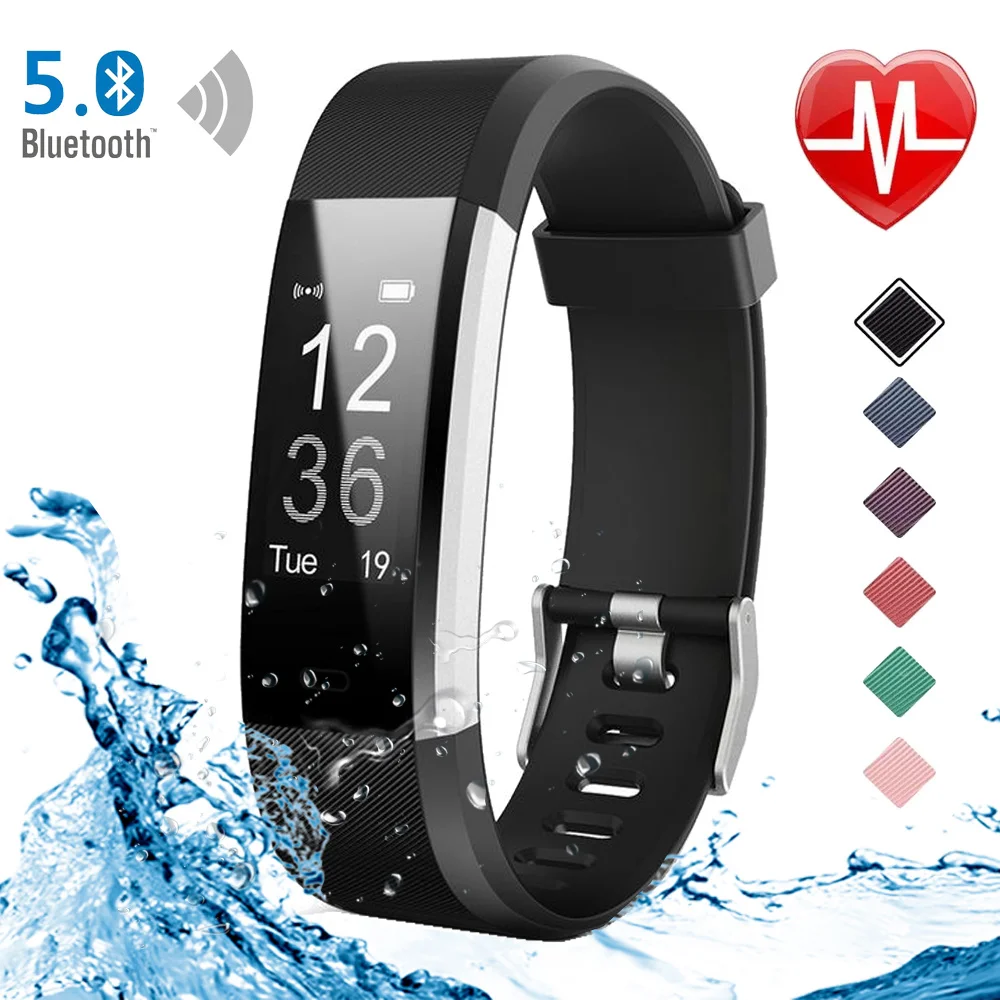 

Funasera-reloj inteligente para hombre y mujer, pulsera con Monitor de ritmo cardaco, rastreador de Fitness, de presin