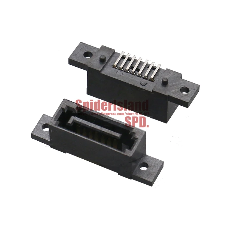 Verkauf 500 Stücke SATA 7P Stecker All-Inclusive Vertikale SMT Mit Positionierung Schraube Loch Stecker Buchse Für DIY Weld Slot