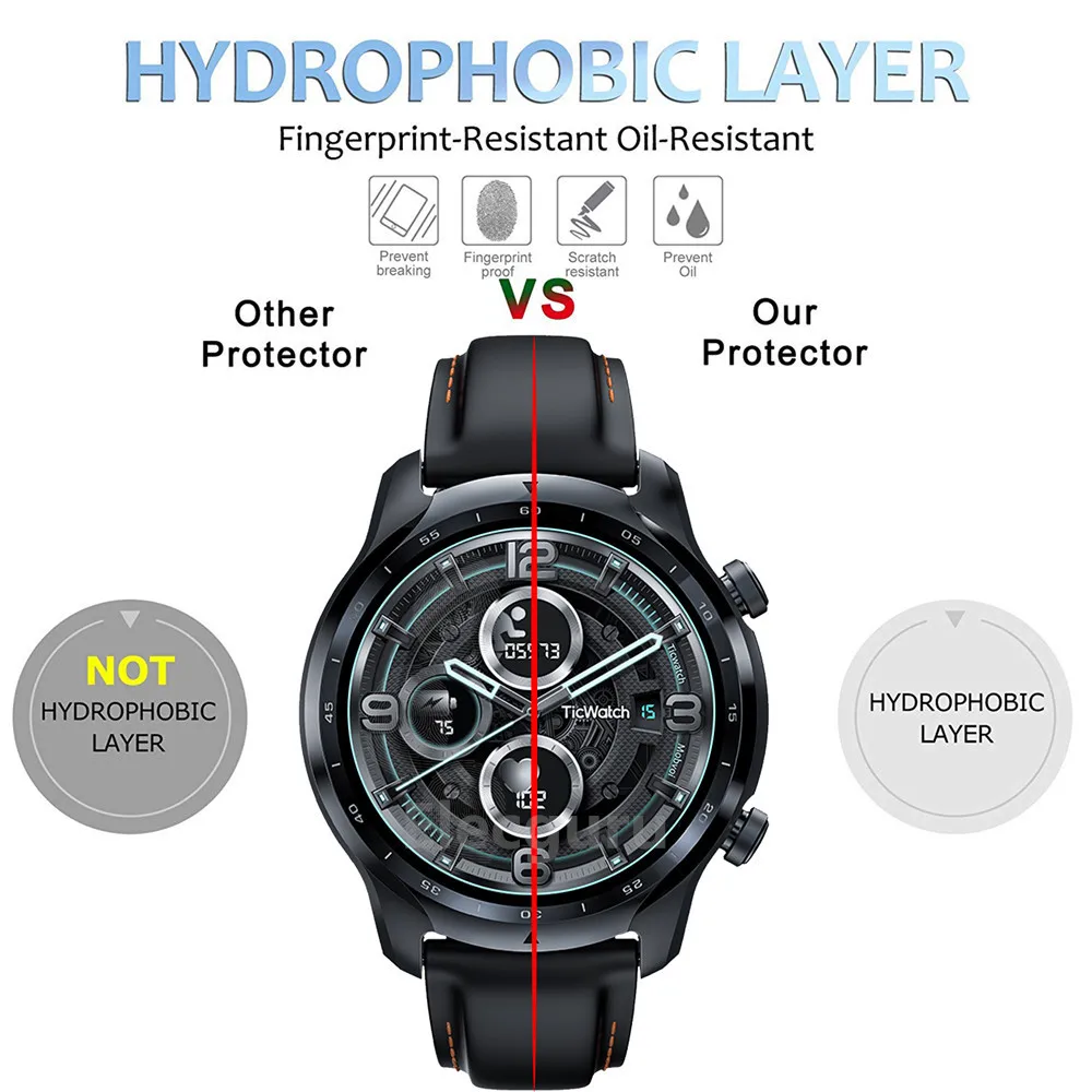3 pack for ticwatch pro 3 gps smartwatch tempered glass screen protector 9h protective film scratch resistant anti shatter guard free global shipping