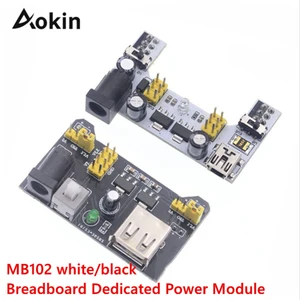 Модуль питания Aokin MB102 для беспаечной макетной платы для Arduino 3,3 В 5 в MB102, БелыйЧерный макетный блок питания