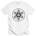 Мужская хлопковая футболка Metatrons, модная футболка с изображением кубического цветка жизни, с сакральной геометрией, с изображением волшебной мандалы, топы с коротким рукавом, в подарок