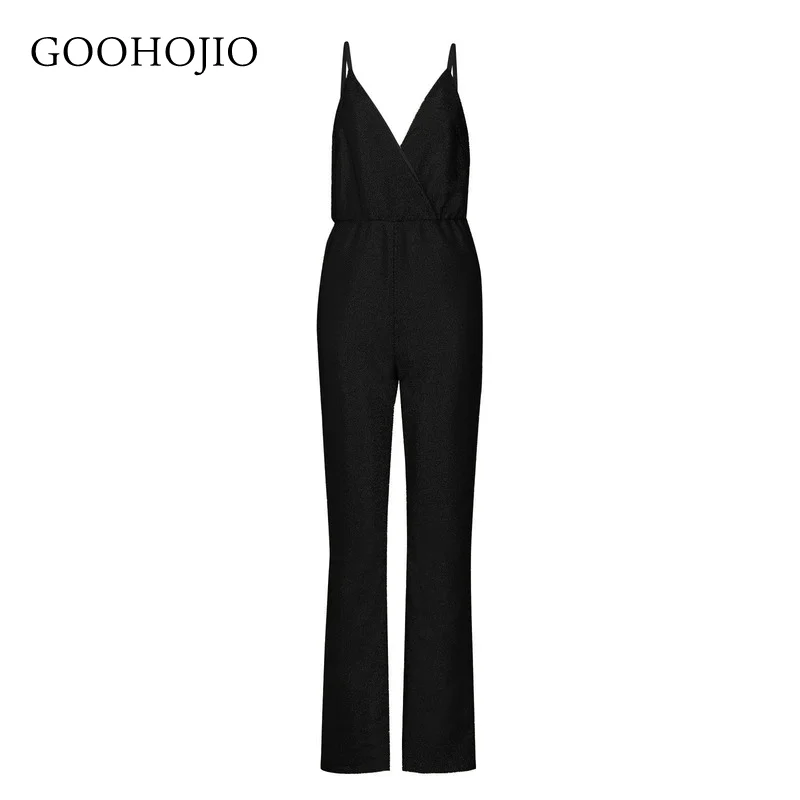 

GOOHOJIO 2021 Spring Autumn New Sequins Rompers Women Tight V-neck Sexy Jumpsuit for Ladies High Waist Fashion Jumpsuit Women