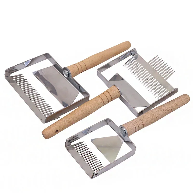 

Beekeeping Equipment Uncapping Scraper Honey Honeycomb Scraper Wooden Handle Tool Uncapping Fork Beekeeping