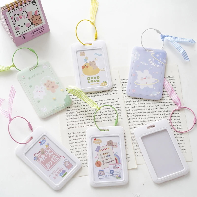

CARTOON ID Credit Bank Card Holder Students Bus Card Case Hand Rope Visit Door Identity Badge Cards Cover FOR Women Men Pendants