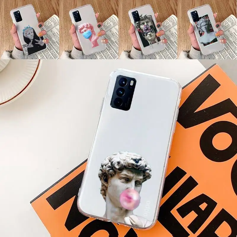 

Great Art Aesthetic David Mona Phone Case Transparent For oppo A57 A93 A73 A59 A55 A72 A77 A79 A83 A91 A92 A11 F9 A53 A52 S