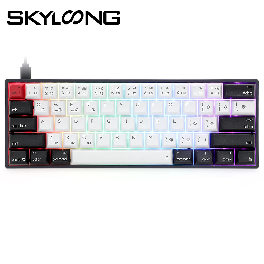 

Механическая клавиатура SKYLOONG AK61S Mini Teclado, геймерская клавиатура 60%, Двухрежимная версия Bluetooth, механические переключатели