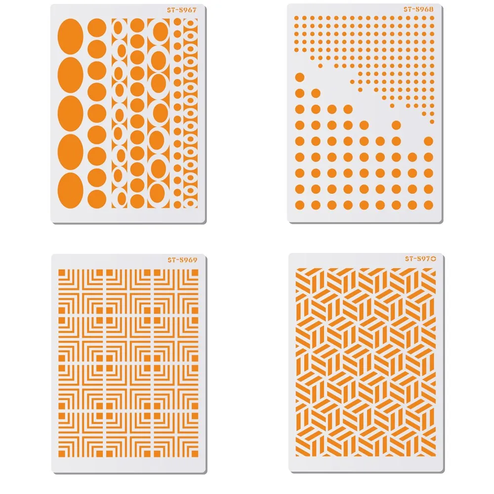 

4 шт./компл., пластиковые трафареты для украшения тортов