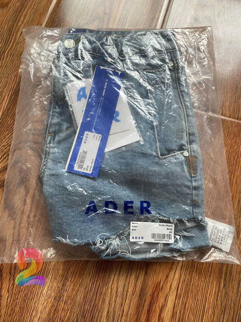 

Spring Summer Korean Designer Brand ADER ERROR Authentic Irregular Denim Shorts Adererror Fashion Casual Hip Hop Shorts