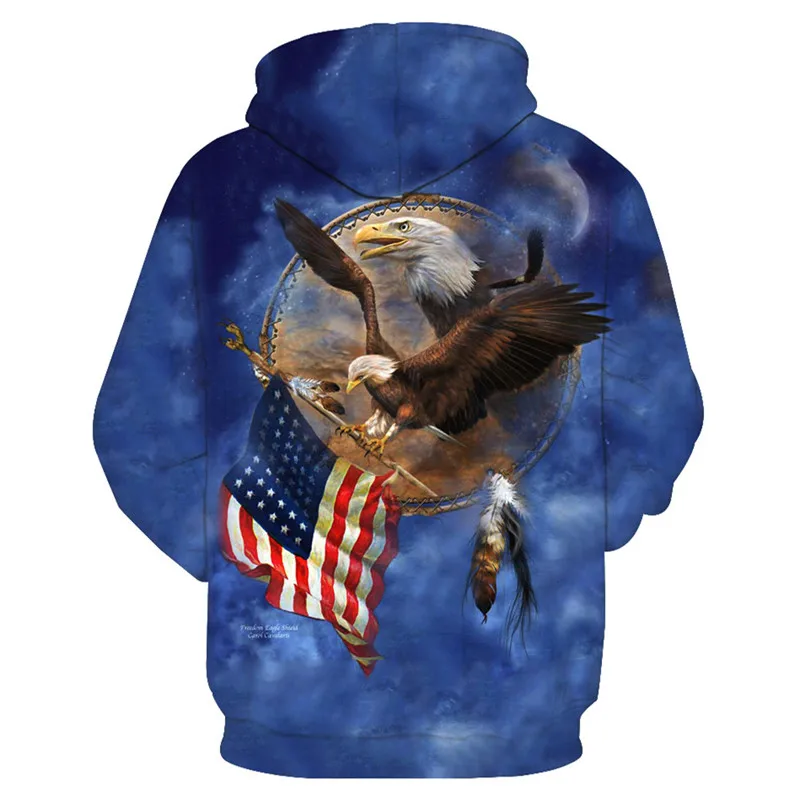 2019 новые толстовки с капюшоном для мужчин Летающий орел захвата американского