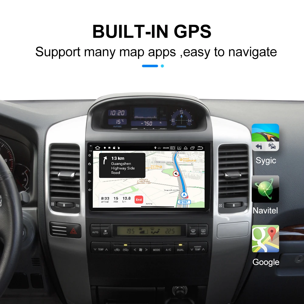 YUEMAIN Автомобильный мультимедийный плеер 2Din 8 1 android магнитофон Стерео gps для Toyota Land