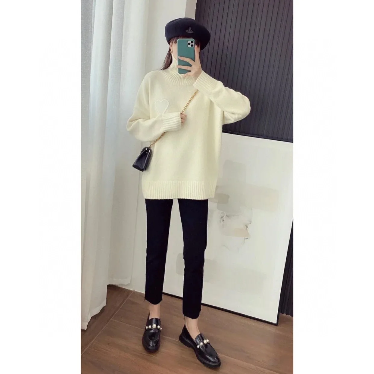 

NIGO AMI 21ss Wool Loose Shoulder Knit Sweater Code@AM1