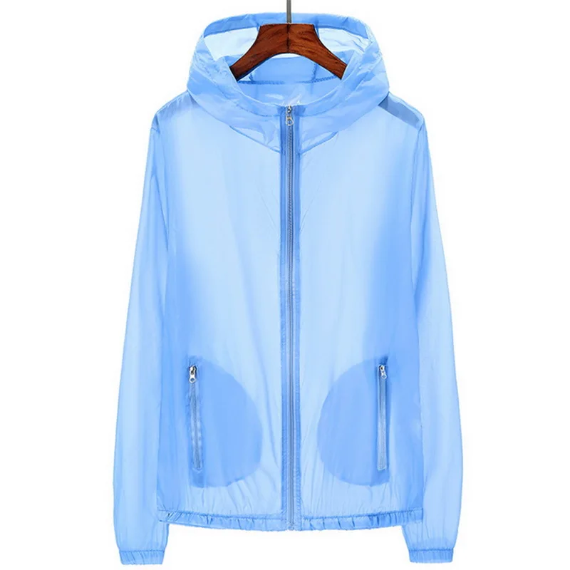 Унисекс УФ Защита от солнца куртки пальто одежда прозрачные толстовки с длинными