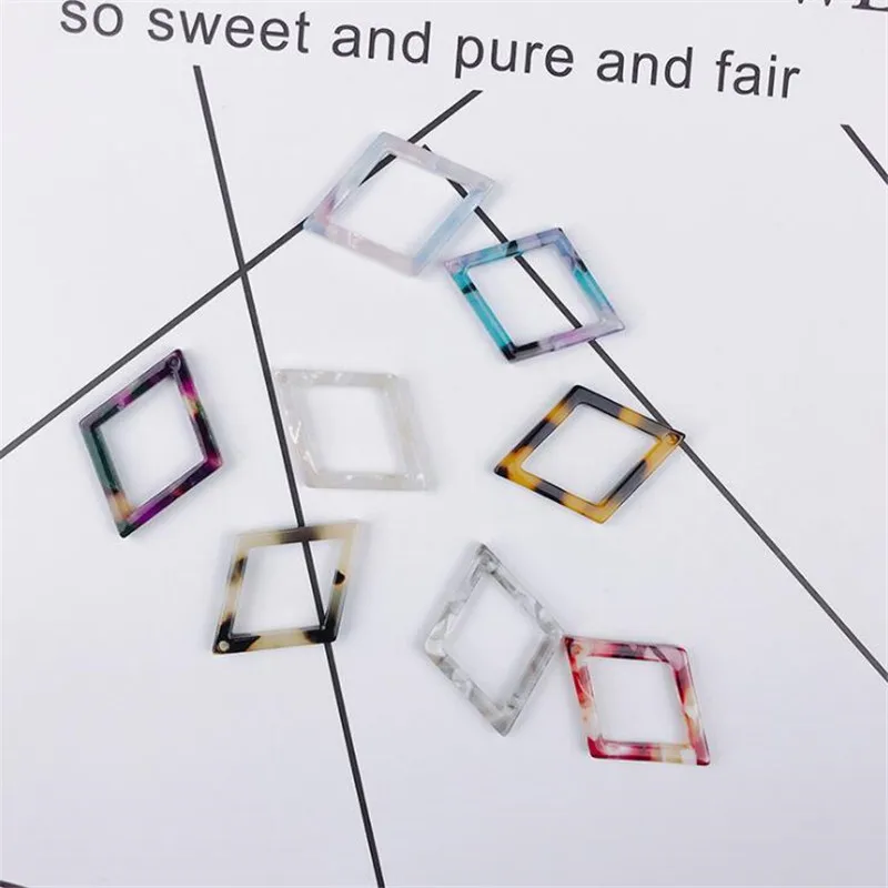 10 шт./лот ажурная Алмазная бирка акриловые подвески из уксусной кислоты для