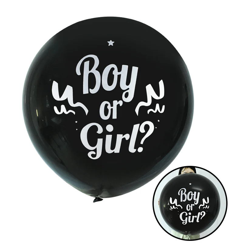 

36Inch Big Black Balloon Happy Birthday Girl Or Boy Confetti Latex Balloons Globos Baby Shower Gender Reveal Party Deco Supplies