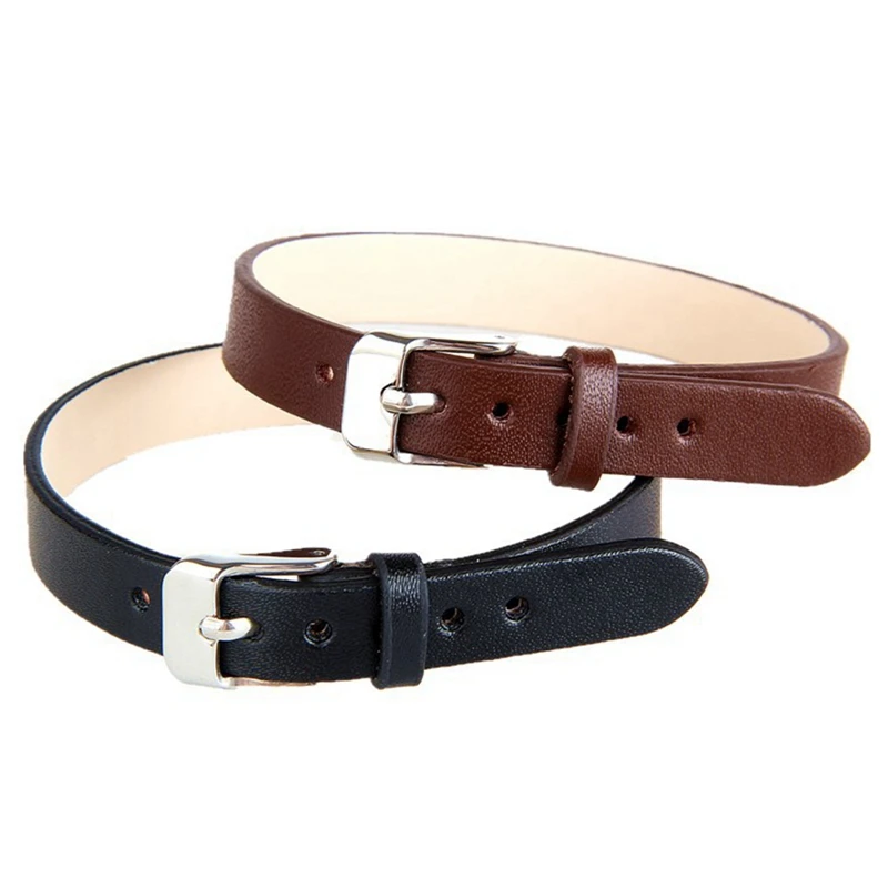 

New Punk Style Leather Bracelet Wrap Buckle Genuine Adjustable Men Wide Belt Wristband Bangles Retro Vintage Jewelry