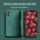 Силиконовый чехол с кольцом-держателем для iPhone 13 Pro Max 12 11 XR XS Max 7 8 Plus 2021