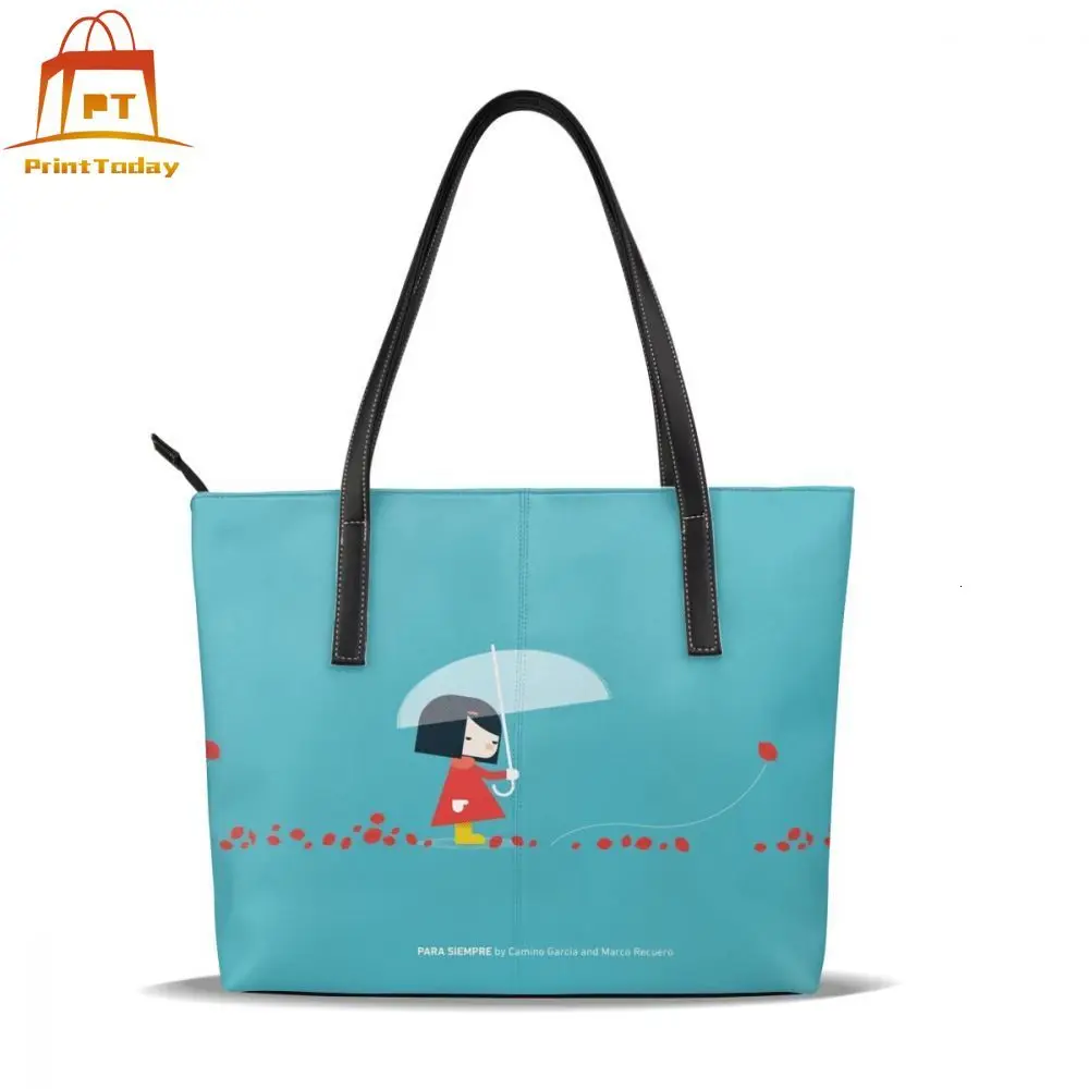 

Сумка с зонтиком, сумки с верхними ручками, кожаная сумка-тоут для подростков, женские сумки высокого качества с узором