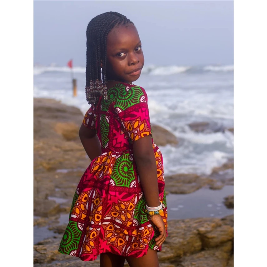 Модная детская одежда в африканском стиле Новинка 2020 года Платье для маленьких