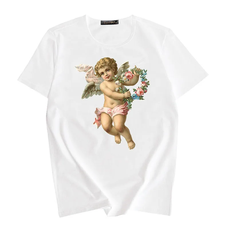 

Femmes Tee 2020 O-neck Short Sleeve Women T-shirts High Quality Digital Direct Jet Print Brand Female Tees Full Cotton T shirts