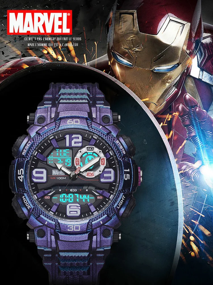 

Marvel Brand Men's Digital watches Luxury Military Wristwatch 100M Waterproof Sports Men Iron Man Watch Diver Men Clock