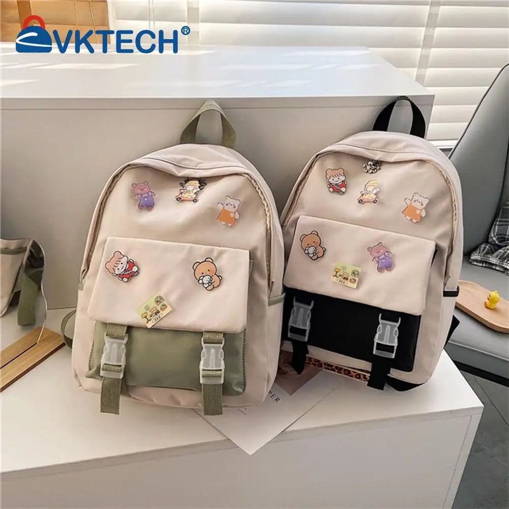 

Женский модный рюкзак в стиле преппи, цветной рюкзак с значком, школьные повседневные вместительные сумки для девочек и студентов, рюкзак