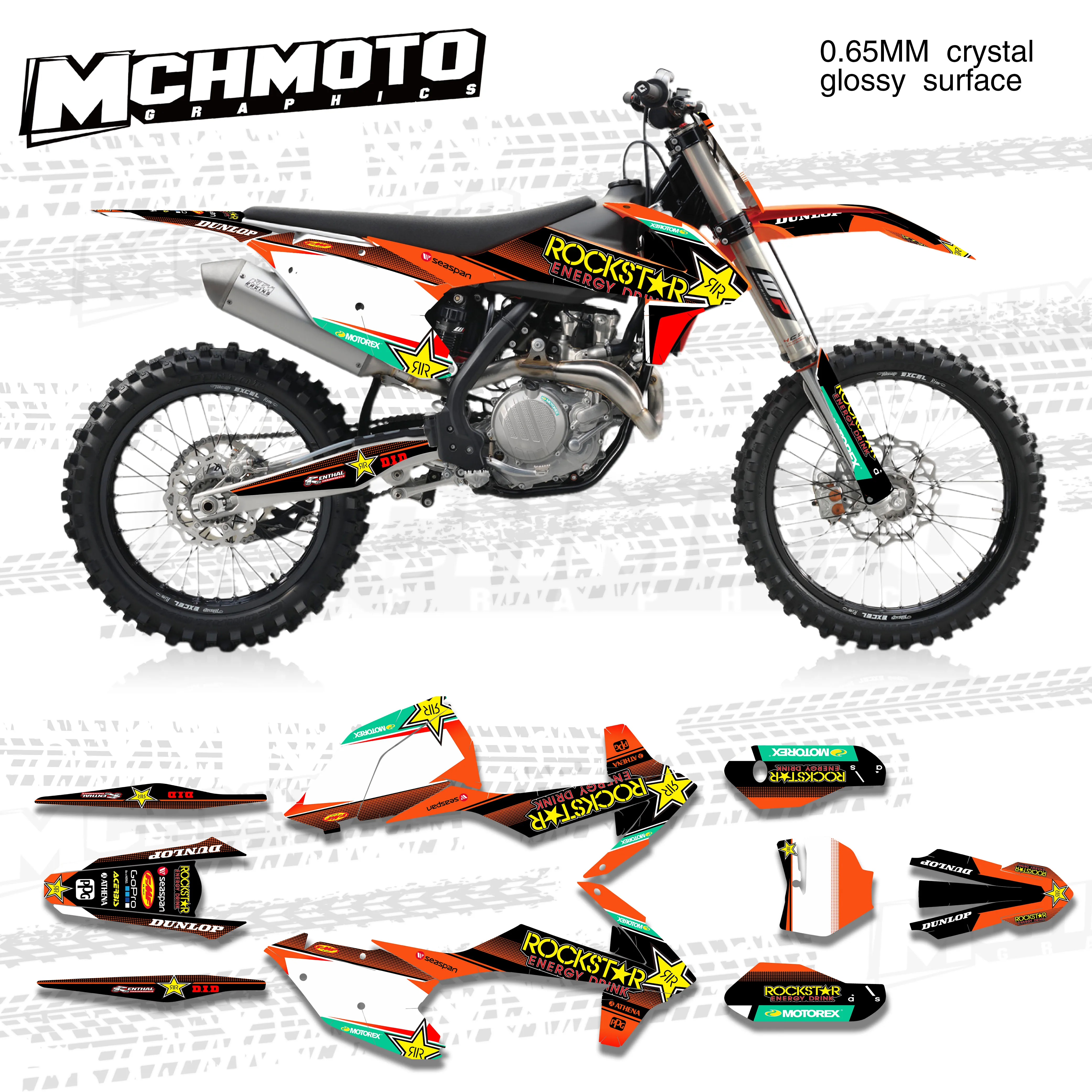 

MCHMFG for KTM 125 250 300 350 450 SX SXF 2016 2017 2018 EXC EXCF XCW 2017 2018 2019 Graphics Backgrounds Stickers Kit Decal