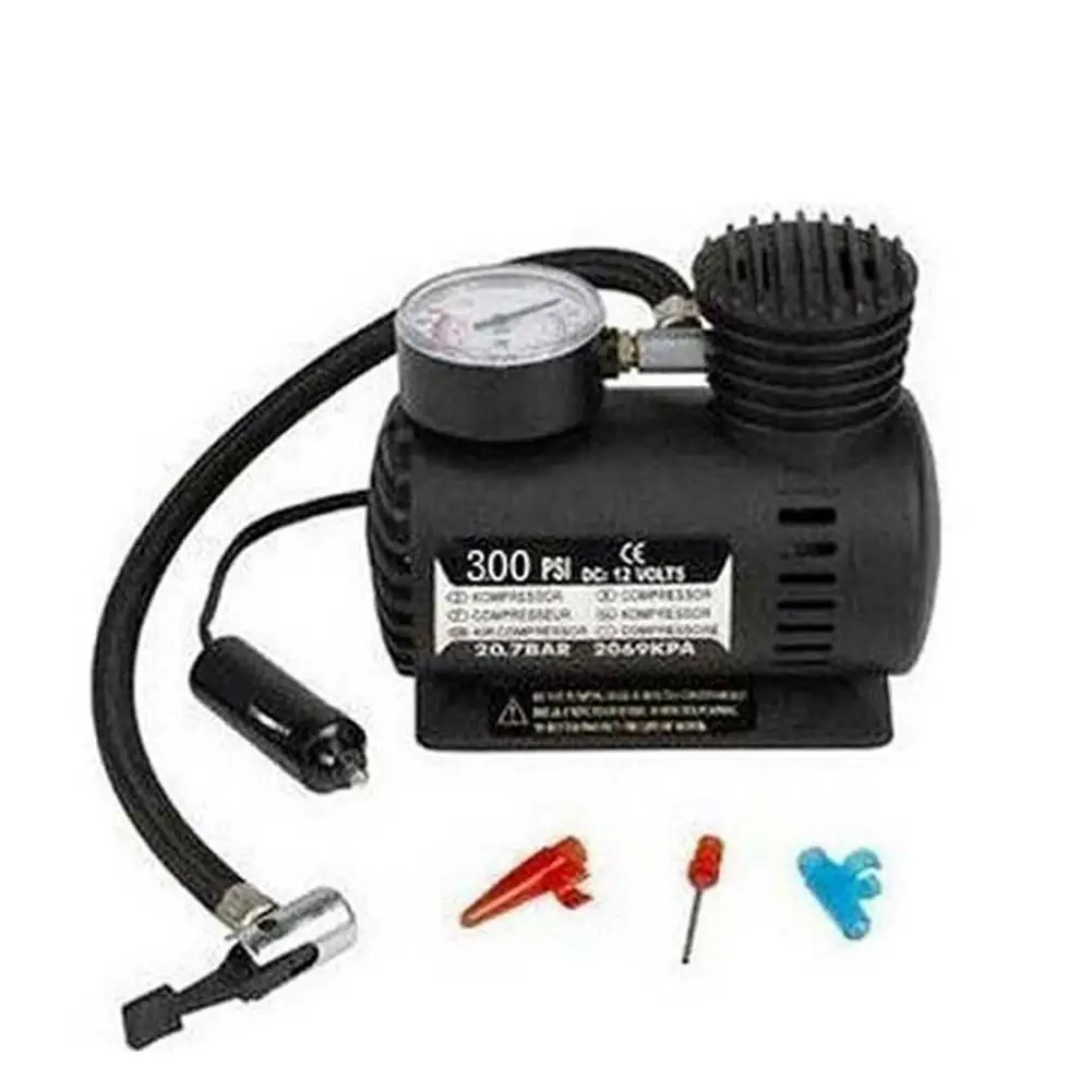 12V Портативный электрический насос для накачки шин Одноместный манометр