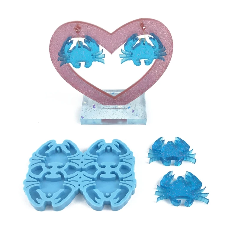 

Crab Series Keychain Epoxy Resin Mold Jewelry Earrings Pendants Silicone Mould DIY Crafts Decorations Casting Tool