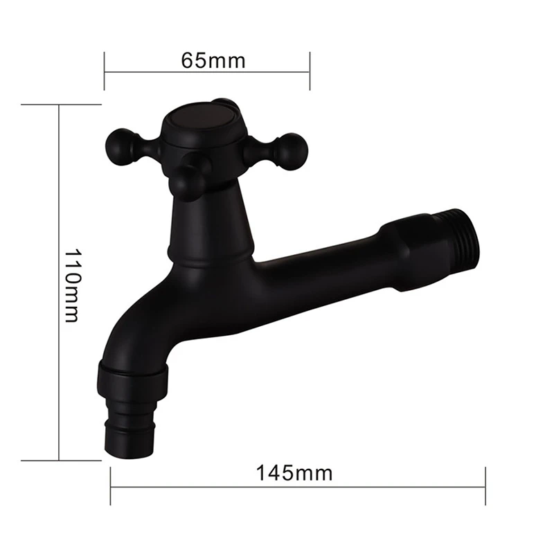 

Faucet Outdoor Garden Black Brass Tap Wall Mount Bathroom Corner Washing Machine Faucet Bath Toilet Mop Pool Bibcock