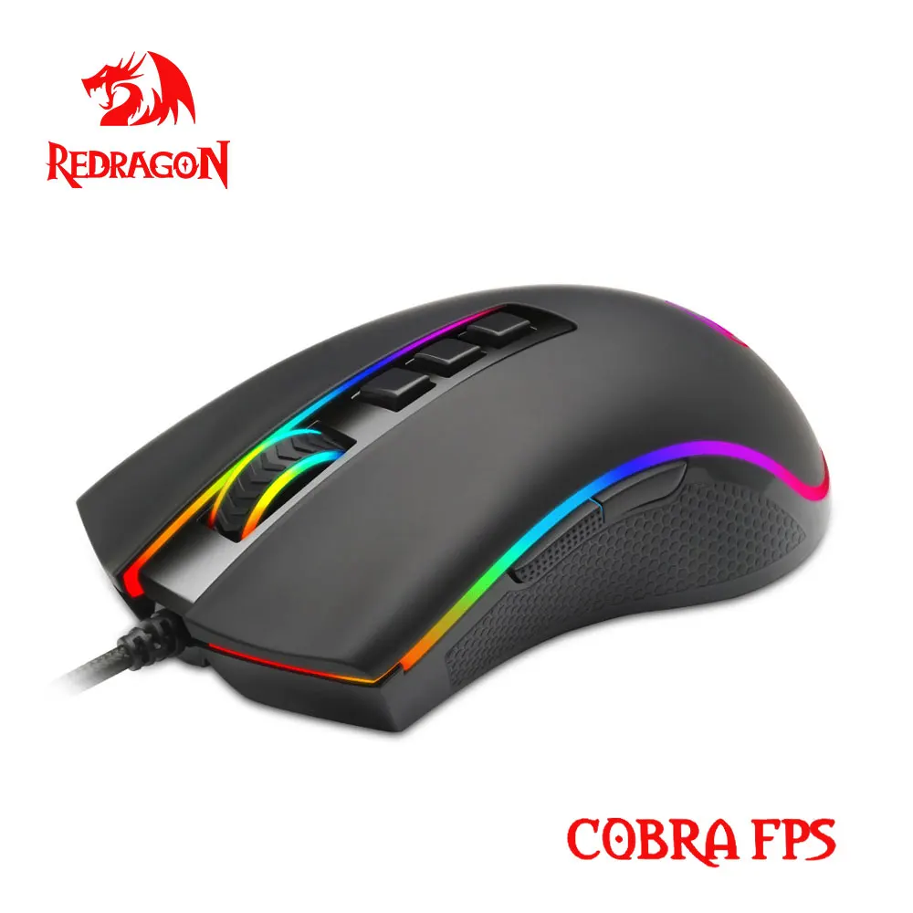Redragon COBRA FPS M711 RGB Проводная игровая мышь USB 24000 Точек на дюйм 9 кнопки мыши
