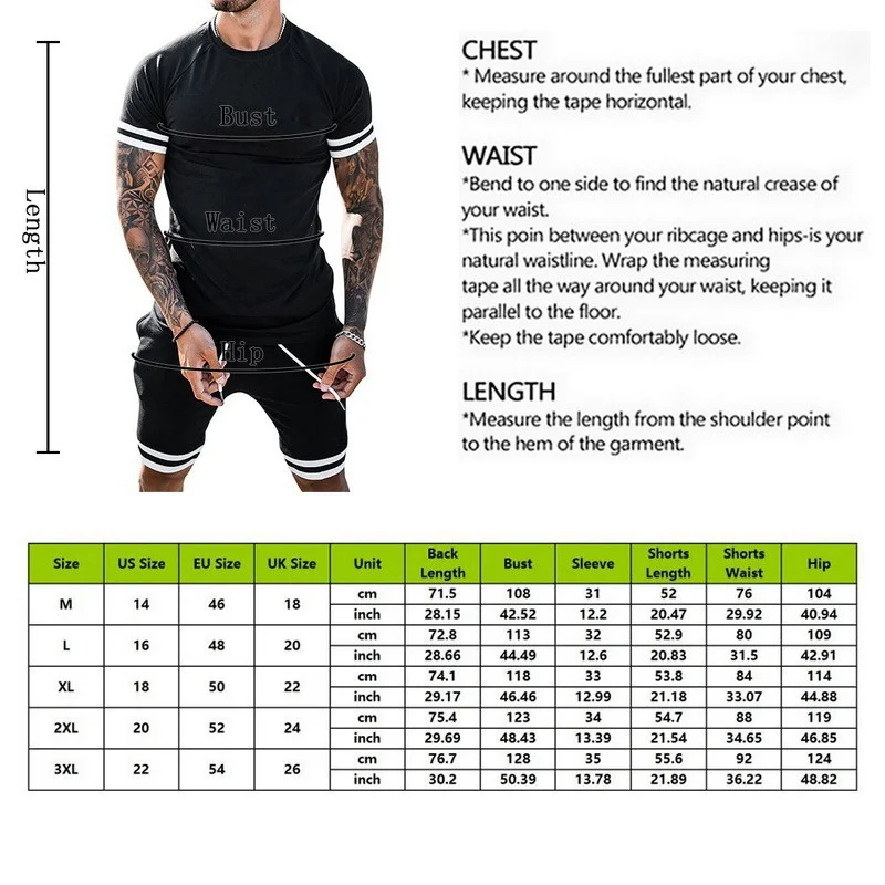 

SHUJIN 2021 Men Summer Set 2 Piece Set Men T-shirt Sports Shorts Set Tracksuit Casual Short Sleeve Black Streetwear Suit Outfits