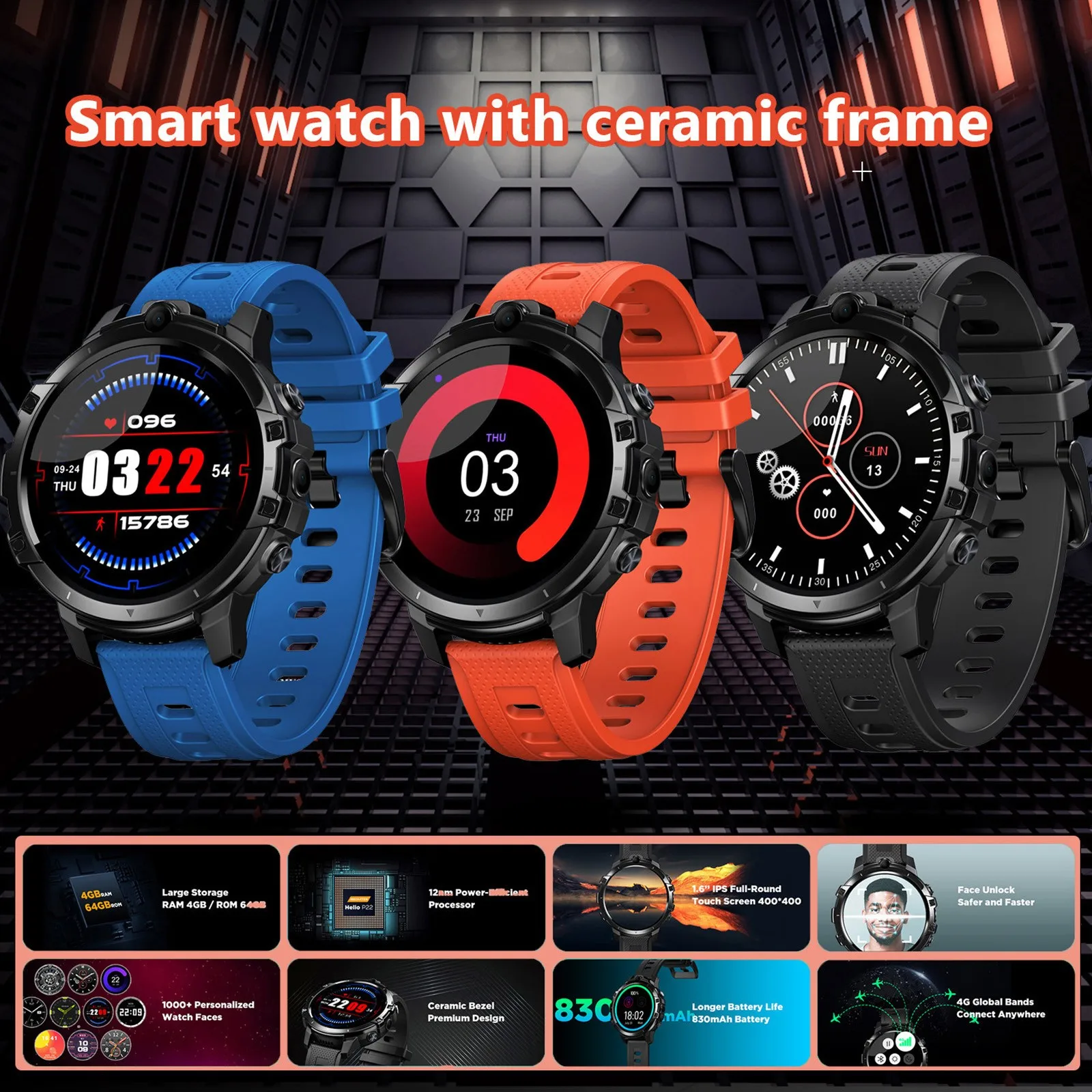 Best Offers Zeblaze Thor6 1.6-inch Screen Smart Watch Plug-in Card 4GB RAM+64GB ROM Large Capacity Multi-function Practical Smart Watch