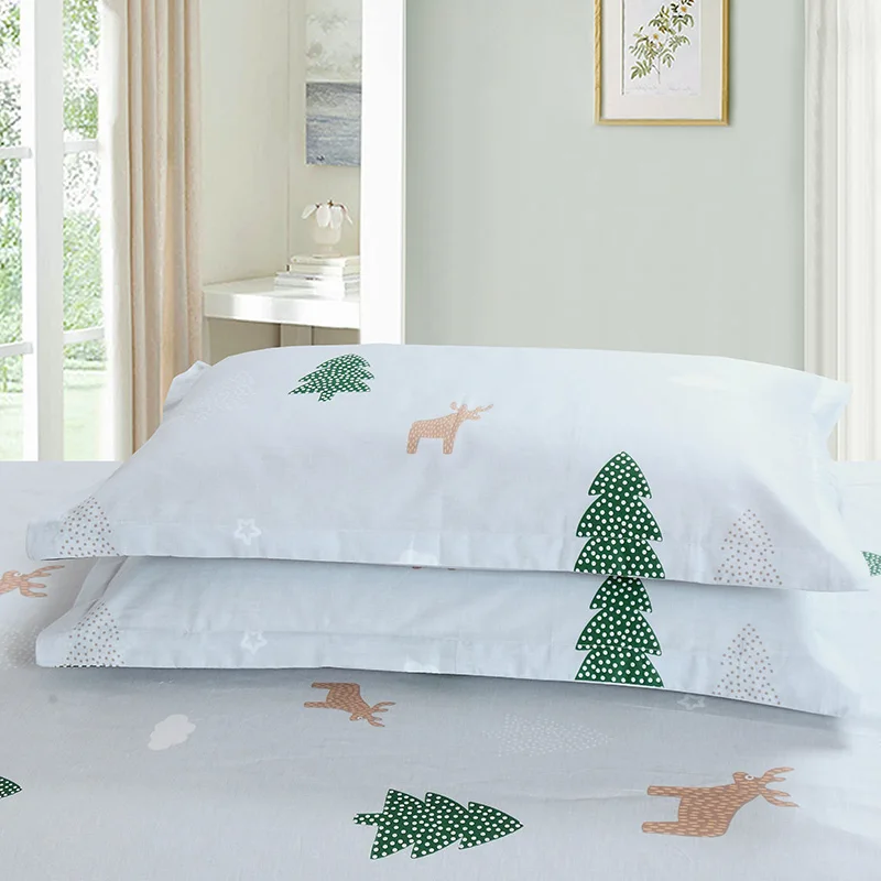 

Bedding Sets Fashion Duvet Cover Bed Sheet RU Family Size For Russia Queen King 100% cotton Bedclothes Gray green Christmas tree