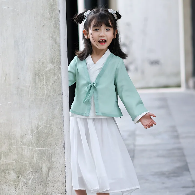 Hanfu/традиционная детская одежда в китайском стиле для девочек Одежда детей