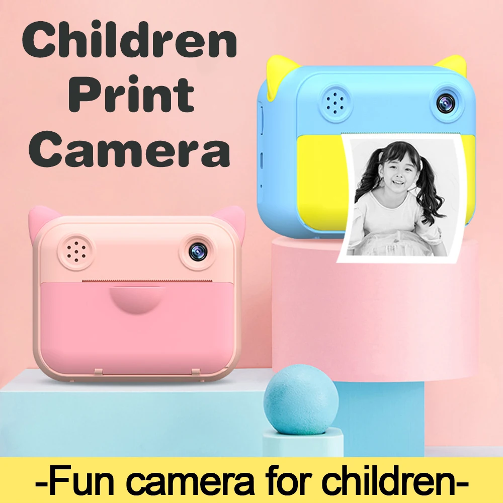 

Children Print Camera Mini Thermal Printer Cartoon Camera 2.4-inch HD Screen Digital Print Camera Instant Print Camera