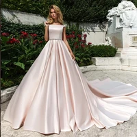 france satin wedding gowns plus size 2019 vestido de casamento cap sleeve button up beading bridal dress plus size suknie slubne