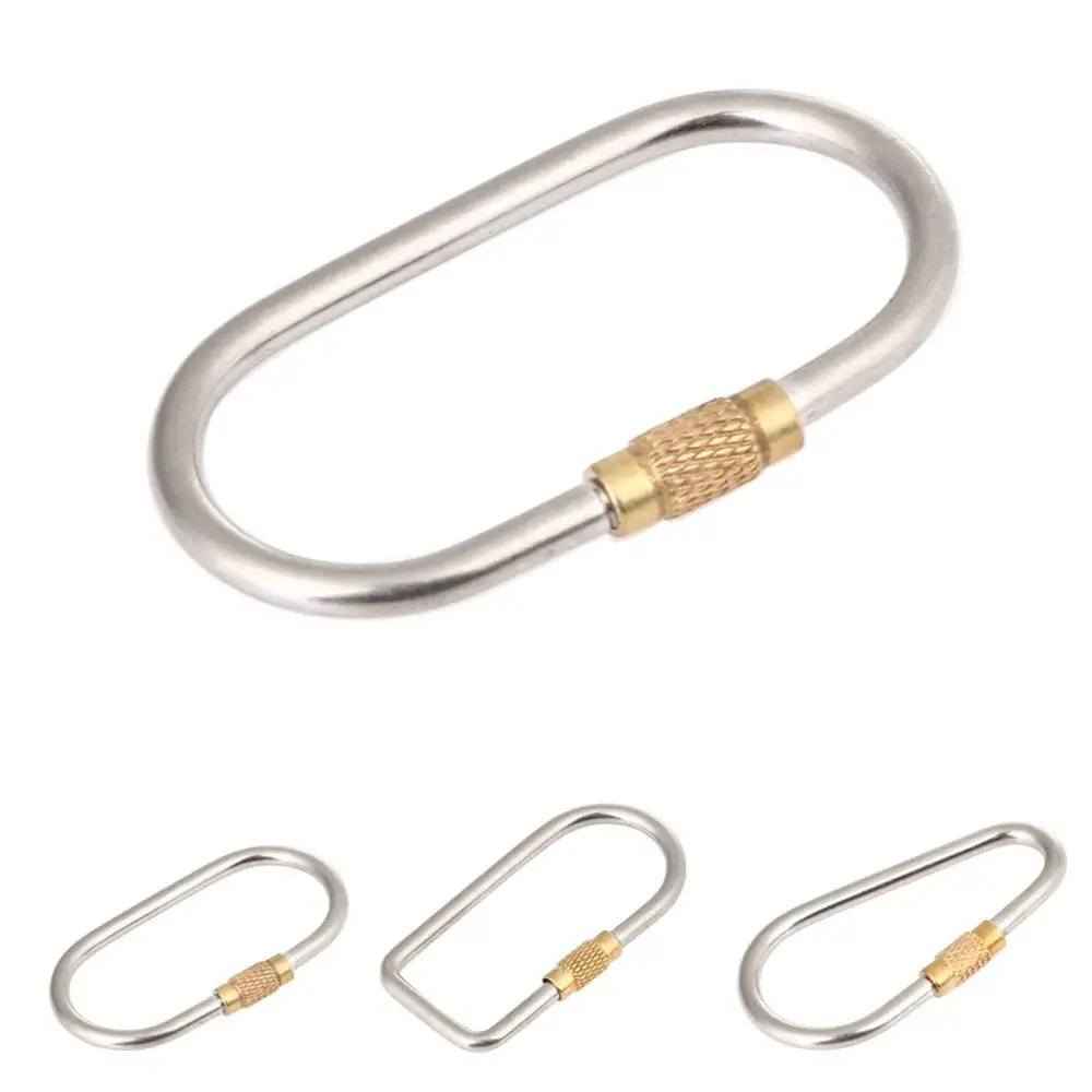 

Titanium Alloy D Shape Carabiner Screw Lock Bottle Hook Buckle Hanging Padlock Key Chain Outdoor Camping Hiking Mini Multi Tools
