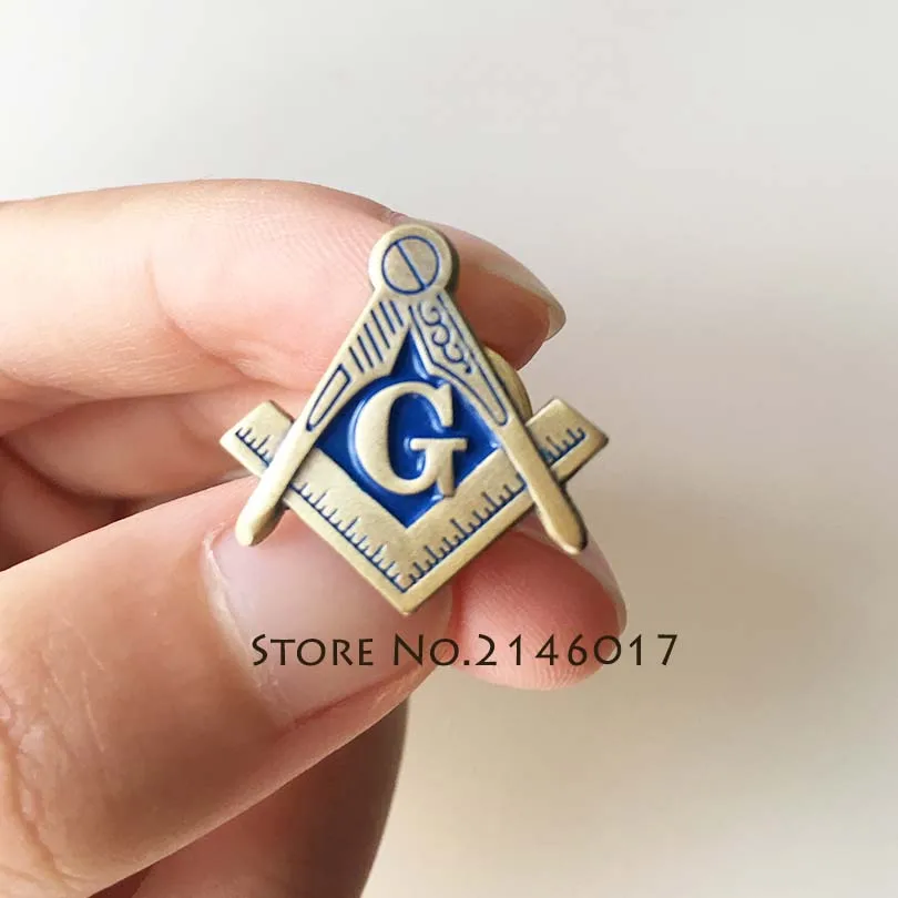 

1pc 21mm Blue Lodge Soft Enamel Pins Masonic Lapel Pin Square and Compass G Metal Badge Freemason Masons Brooch