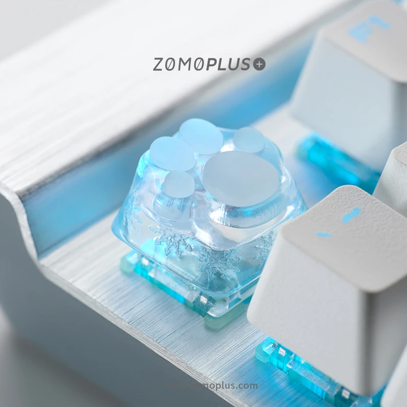 Силиконовый колпачок для клавиатуры ZOMO PLUS с 3D рисунком кошачьей лапки, колпачок для механической клавиатуры из АБС и силикона, голубого и розового цвета, Сакура