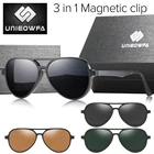 Очки солнцезащитные Мужские поляризационные на магнитной клипсе, авиаторы для вождения, оптические солнечные очки-авиаторы при близорукости, по рецепту, 2020