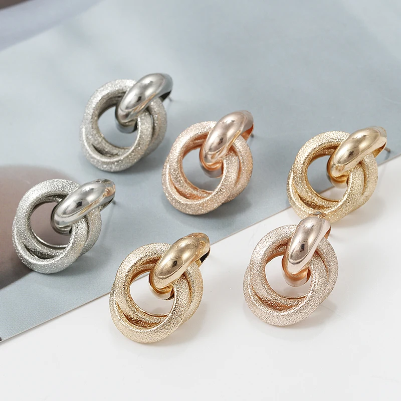 Женские серьги из сплава AENSOA золотистые сережки неправильной формы