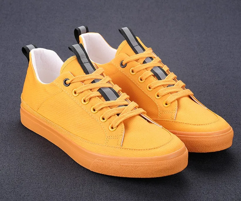 lacing orange Maggie's Walker/Новое поступление, мужская повседневная парусиновая обувь модная обувь без шнуровки на платформе с высоким берцем для отдыха размеры 39-44 - Цвет: lacing orange