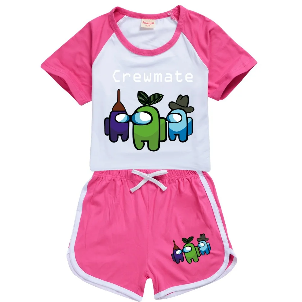 

Kids Clothing Sets for Girls Boys Among Us Costume Cartoon Clothes Short Sleeve Tracksuit Children Sports Suit Home Wear Outfits