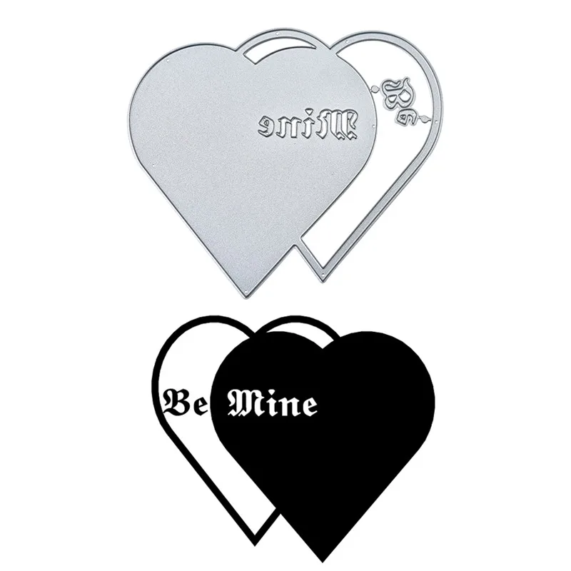 DiyArts двойной металл сердечки режущие штампы Be Mine для скрапбукинга DIY Фотоальбом