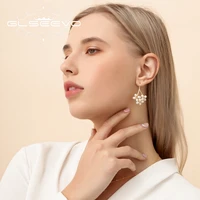 glseevo natural fresh water pearl boho dangle flower earrings for women gifts wedding drop earring jewelry bijoux femme ge0546