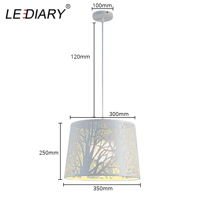 Железная Подвесная лампа LEDIARY с белым рисунком деревьев европейский ресторан